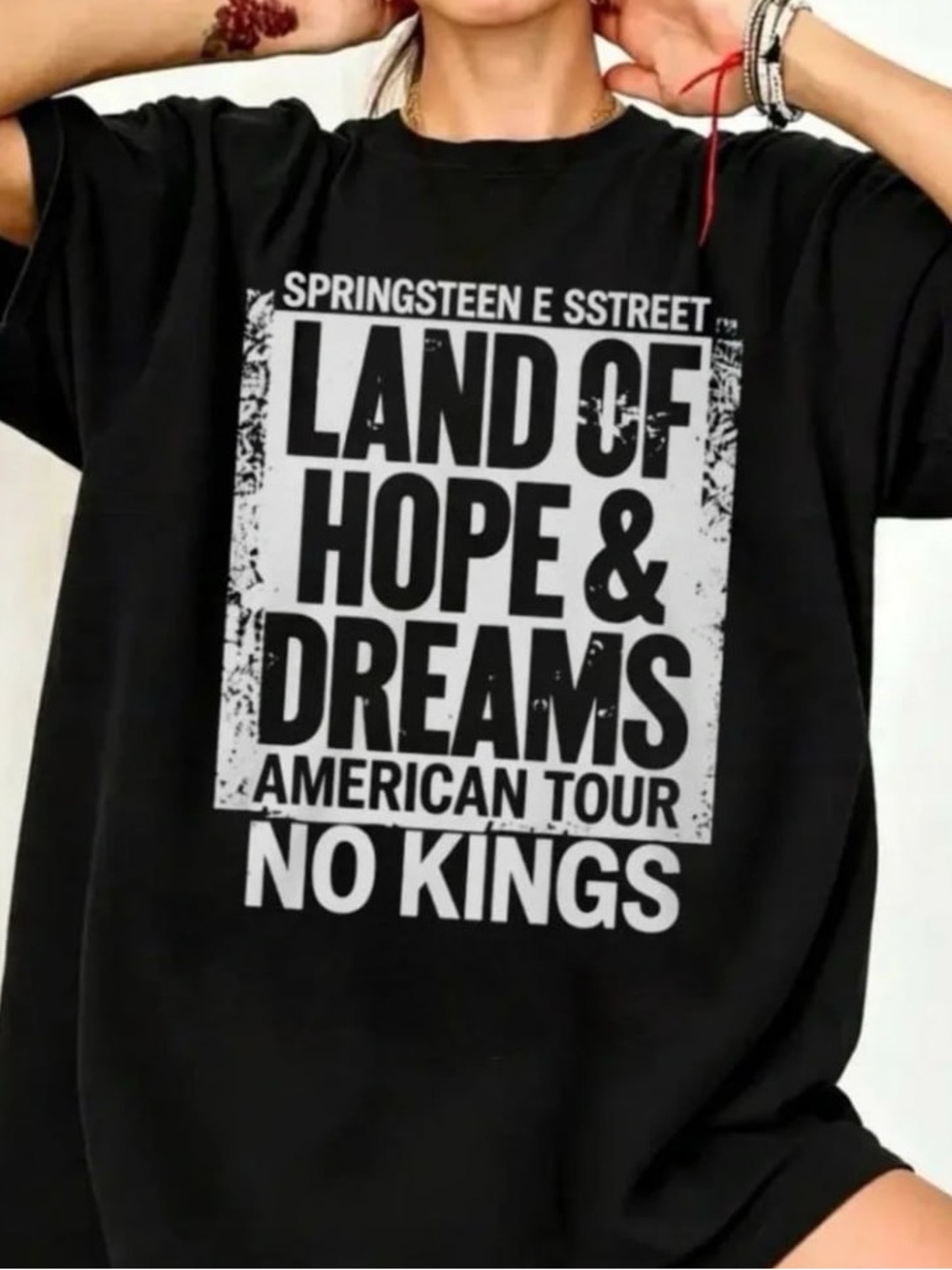 Black Graphic 'Land of Hope & Dreams' Short Sleeve Tee